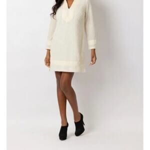 Sail to Sable Ivory Dress with Velvet Trim NWT